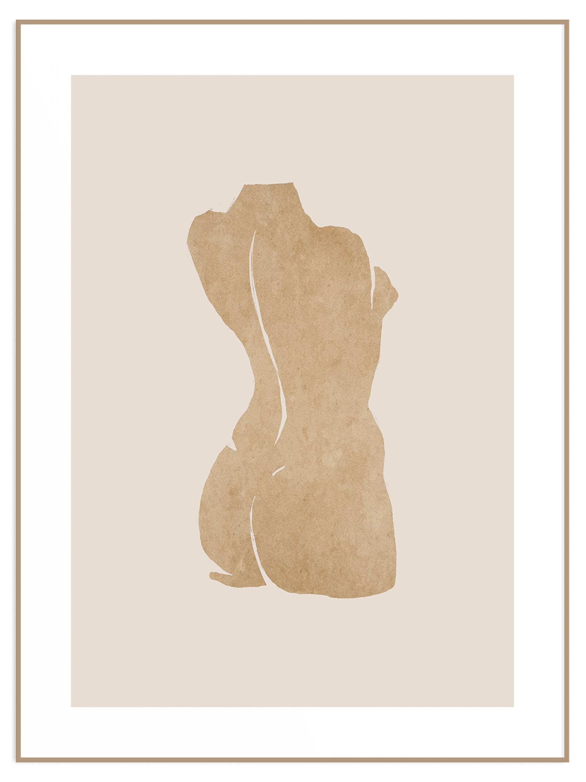 Abstrakcyjny plakat beżowa antyczna figura (sklep) Plakat abstrakcyjna beżowa figura - obrazek 1