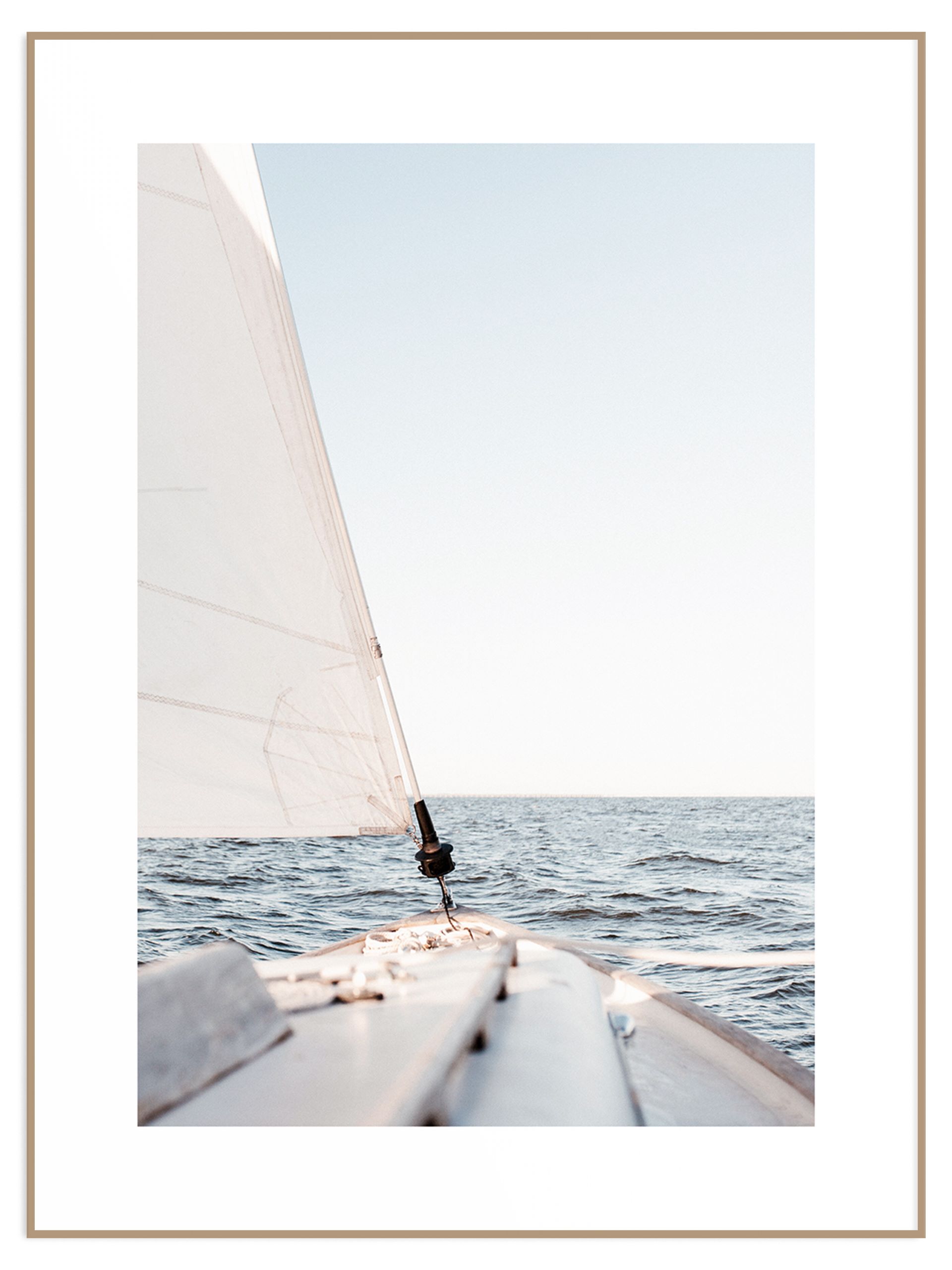 Błękitny plakat żaglówka na oceanie (sklep) Plakat żaglówka na oceanie - obrazek 1