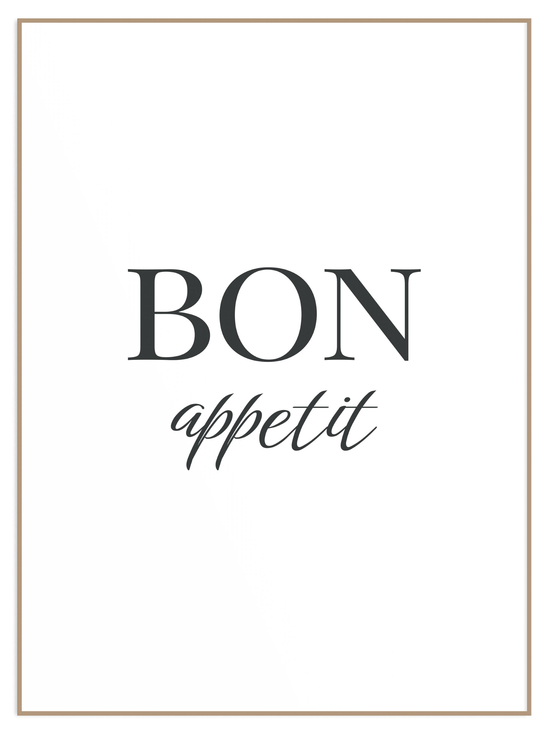 Minimalistyczny plakat do kuchni z napisem bon appetit (sklep) Plakat napis Bon Appetit - obrazek 1