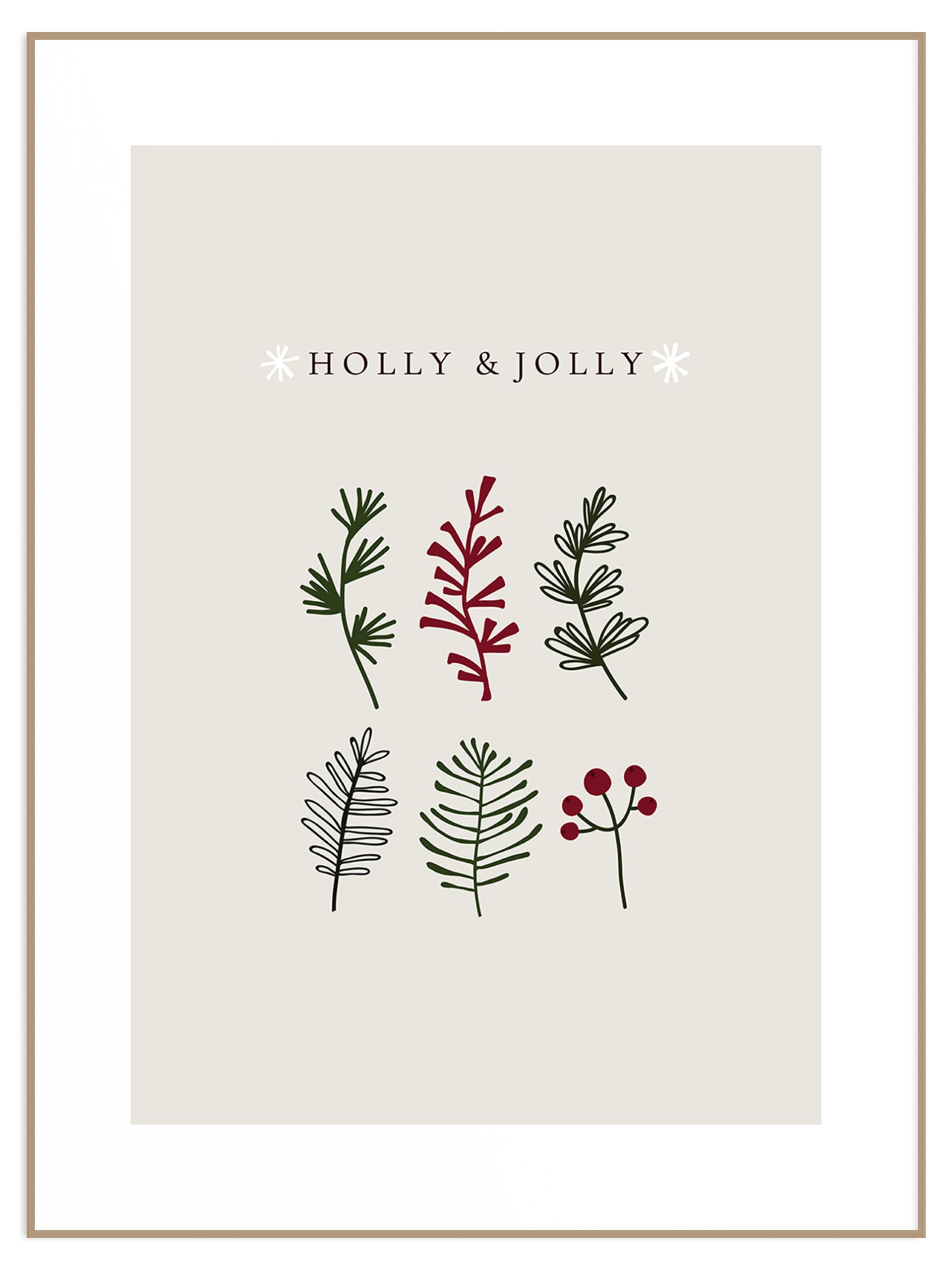 Minimalistyczny świąteczny plakat holly and jolly (sklep) Plakat Holly&Jolly - obrazek 1