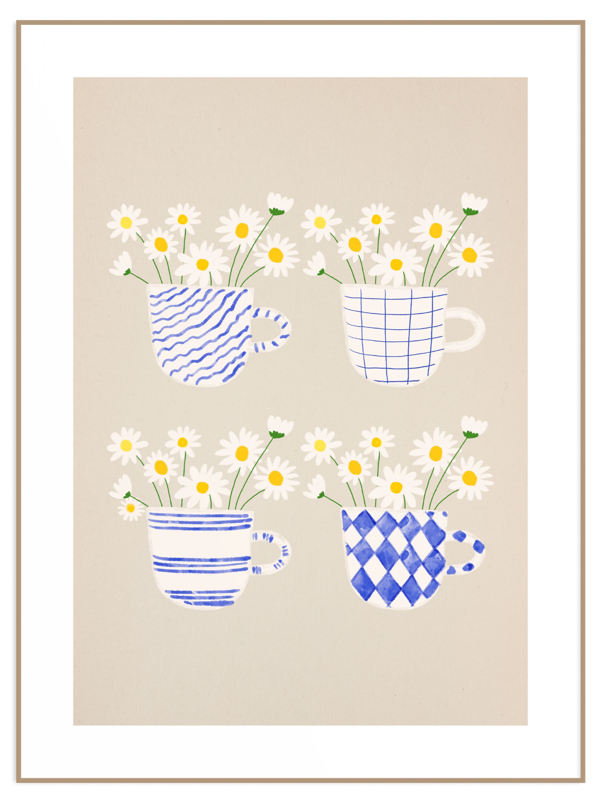 Plakat Daisies In Cups (l) Plakat daisies in cups - obrazek 1