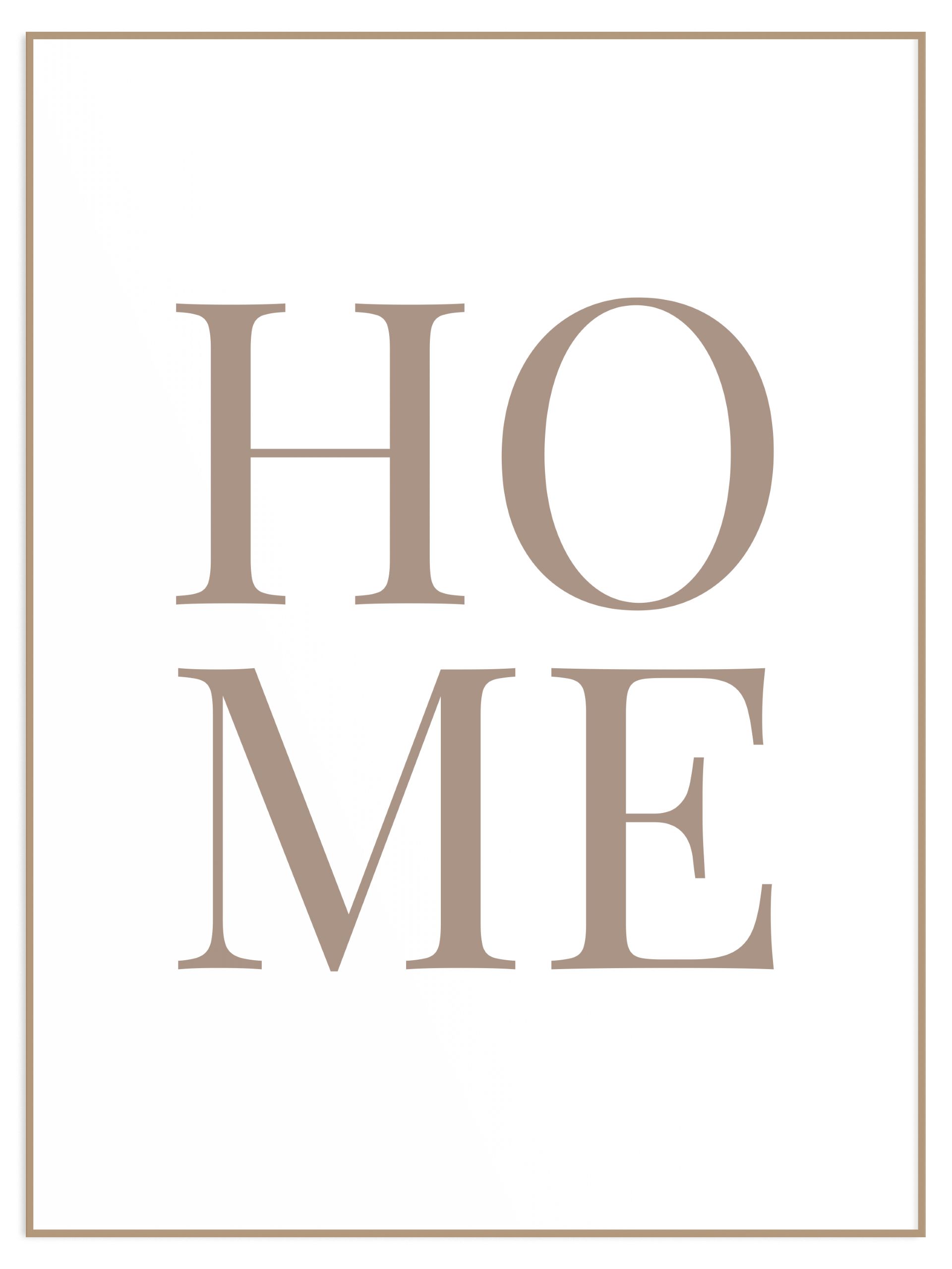 Plakat beżowy napis home (sklep) Plakat beige Home beż - obrazek 1