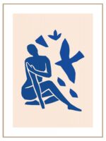 Plakat blue abstract woman on the beach - obrazek 3