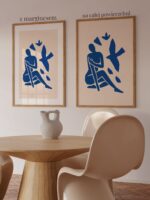 Plakat blue abstract woman on the beach - obrazek 2