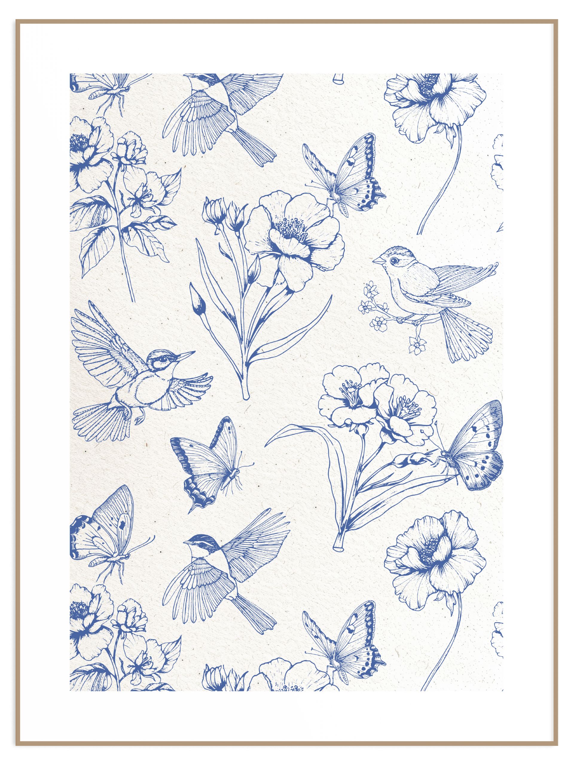 Plakat blue vintage pattern (l) Plakat blue vintage pattern - obrazek 1