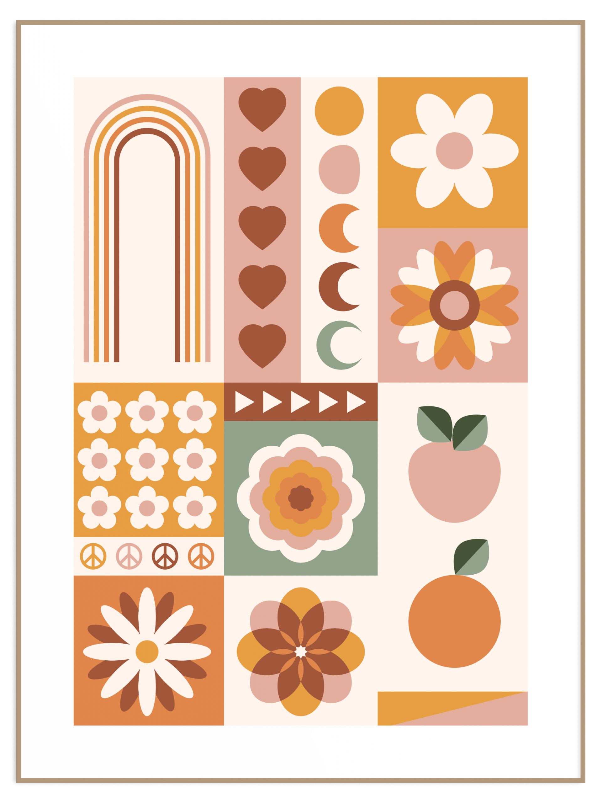 Plakat boho geometric blocks (sklep) Plakat do pokoju dla dziecka boho geometric blocks - obrazek 1