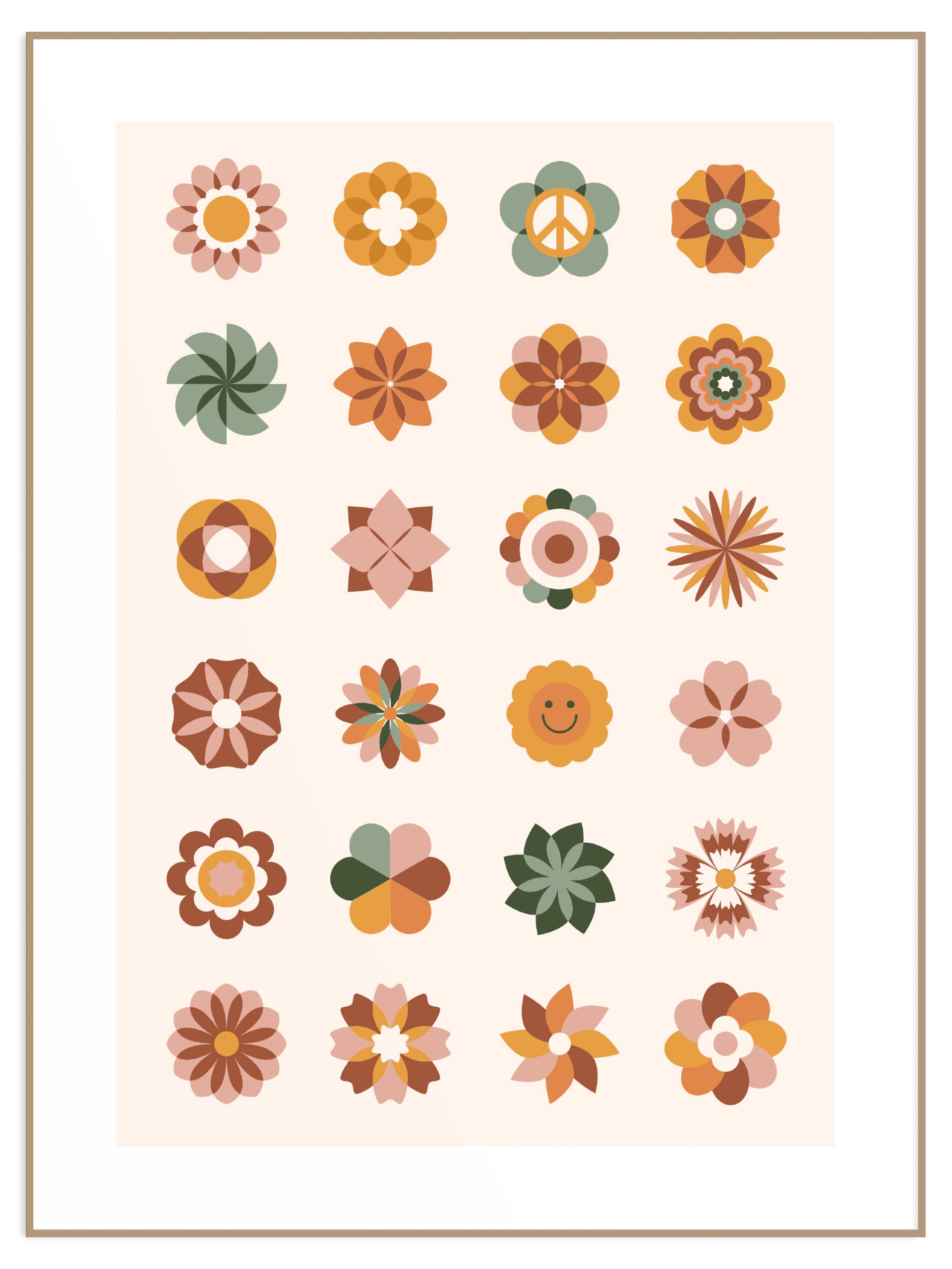 Plakat boho geometric flowers (sklep) Plakat do pokoju dla dziecka boho geometric flowers - obrazek 1