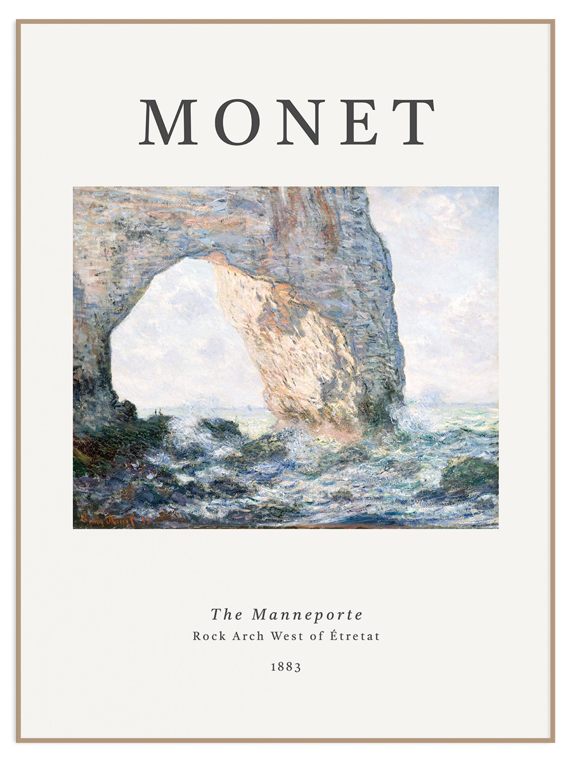 Plakat claude monet the manneporte (sklep) Plakat Monet - The Manneport Rock Arch West of Etretat - obrazek 1