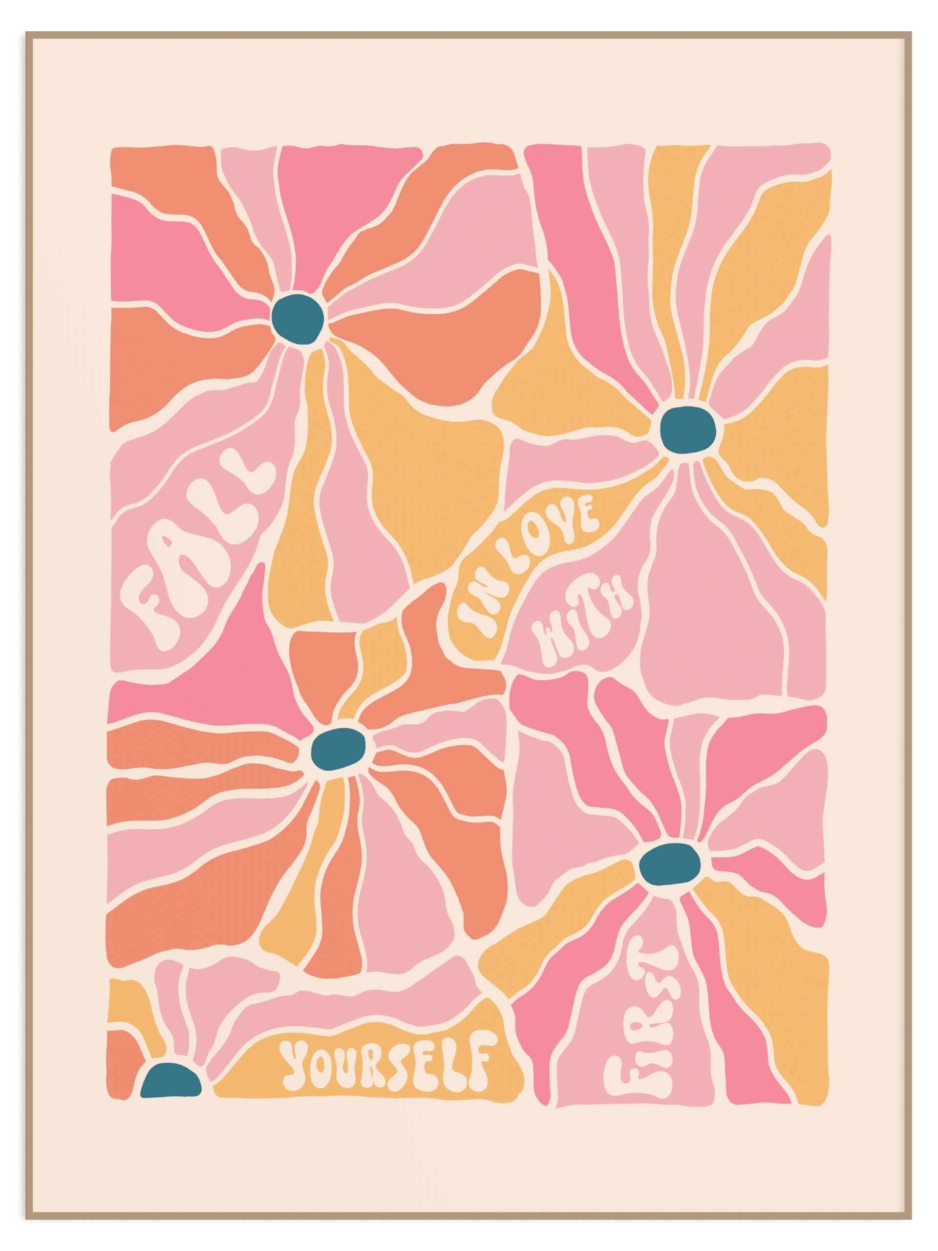 Plakat fall in love with yourself first - bez marginesu (l) Plakat fall in love with yourself first - obrazek 1