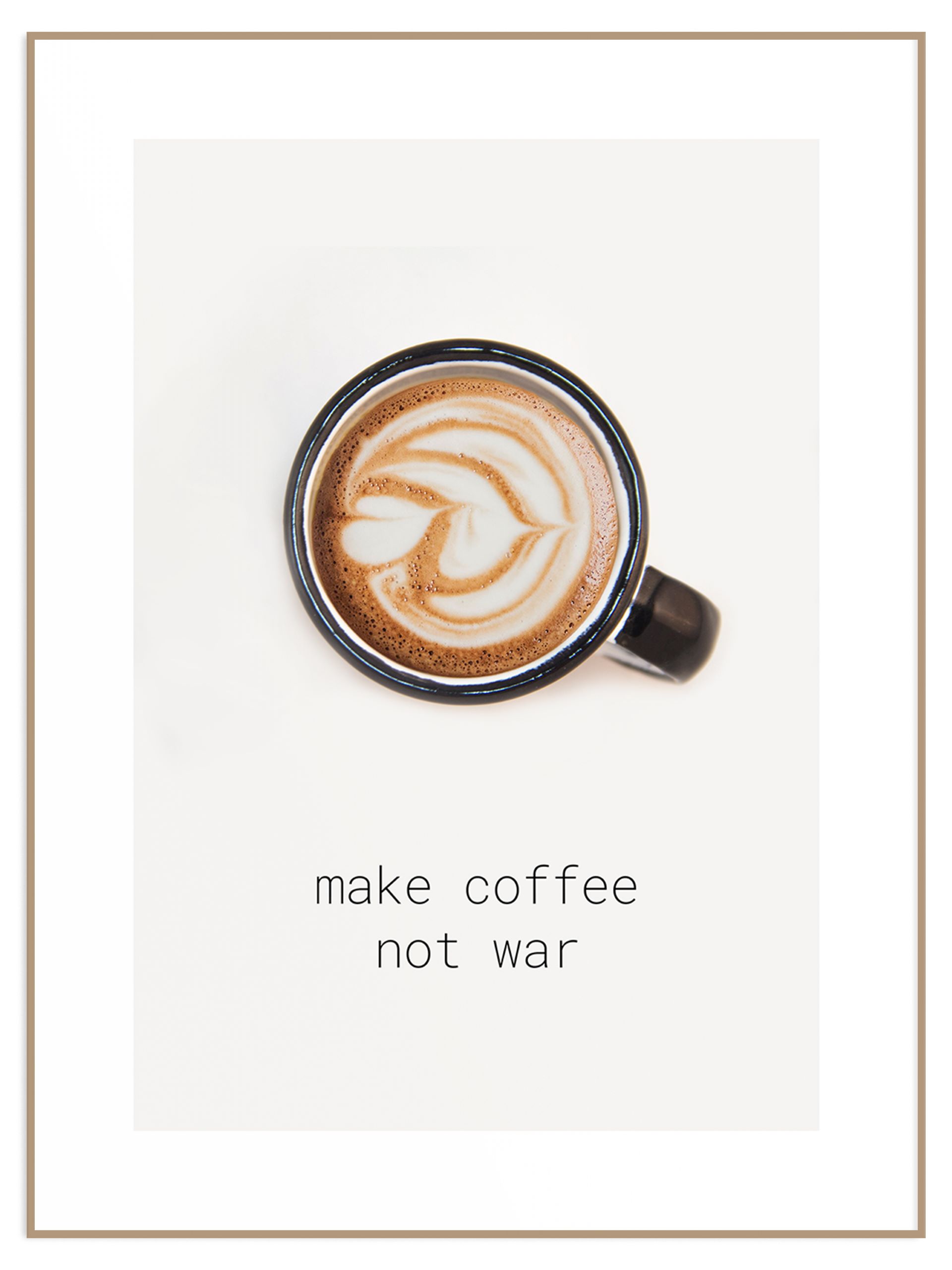 Plakat filiżanka kawy napis make coffee not war (sklep) Plakat kawa - obrazek 1