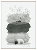 Plakat gray abstract watercolor