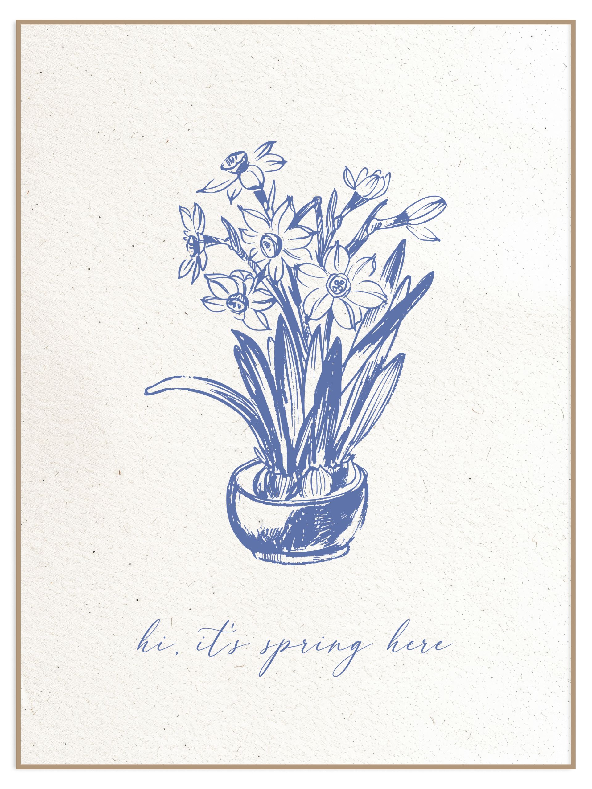 Plakat hi it's spring here - bez marginesu (l) Plakat hi it's spring here - obrazek 1