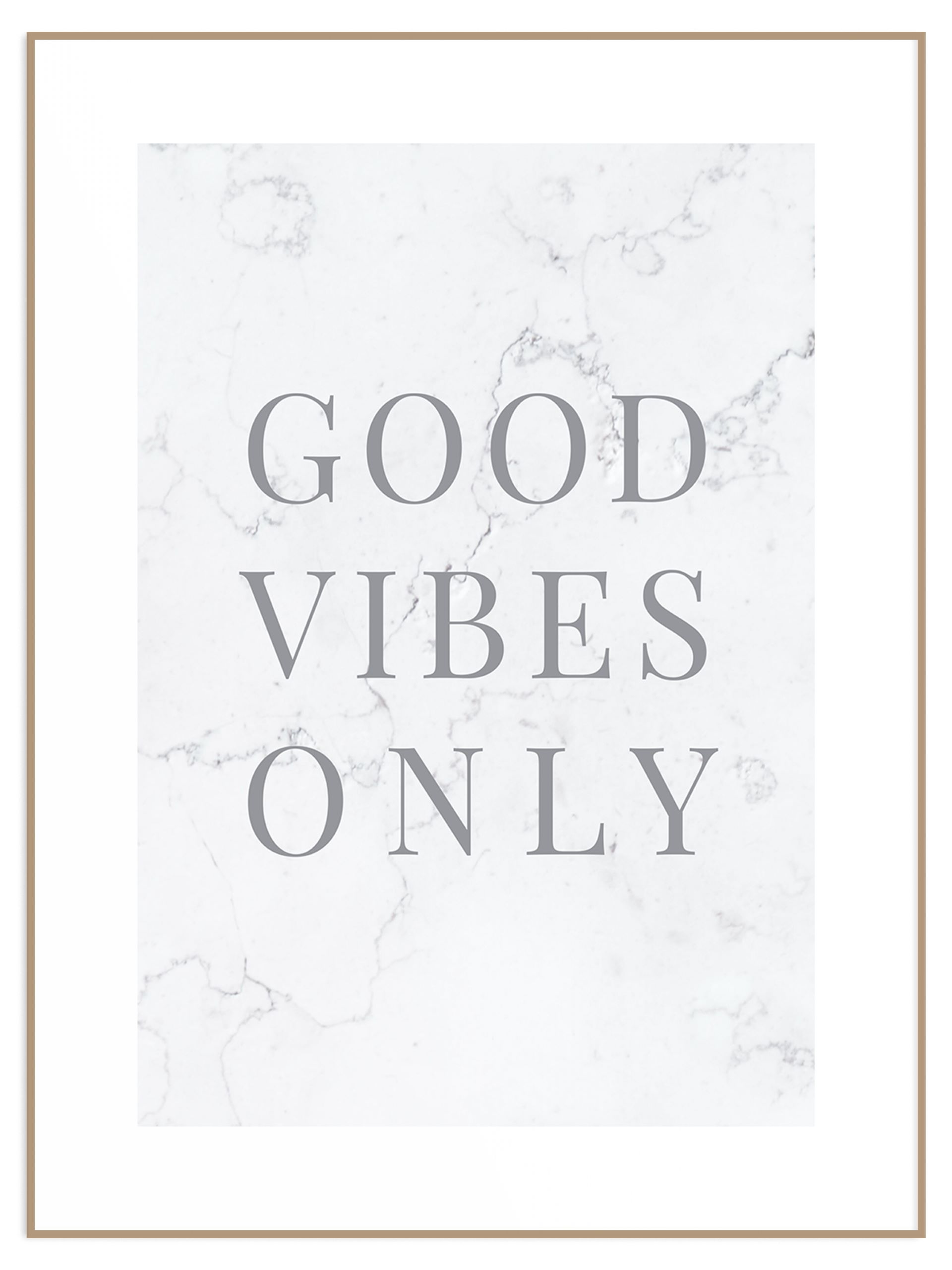 Plakat marmur duży napis good vibes only (sklep) Plakat napis good vibes only - obrazek 1
