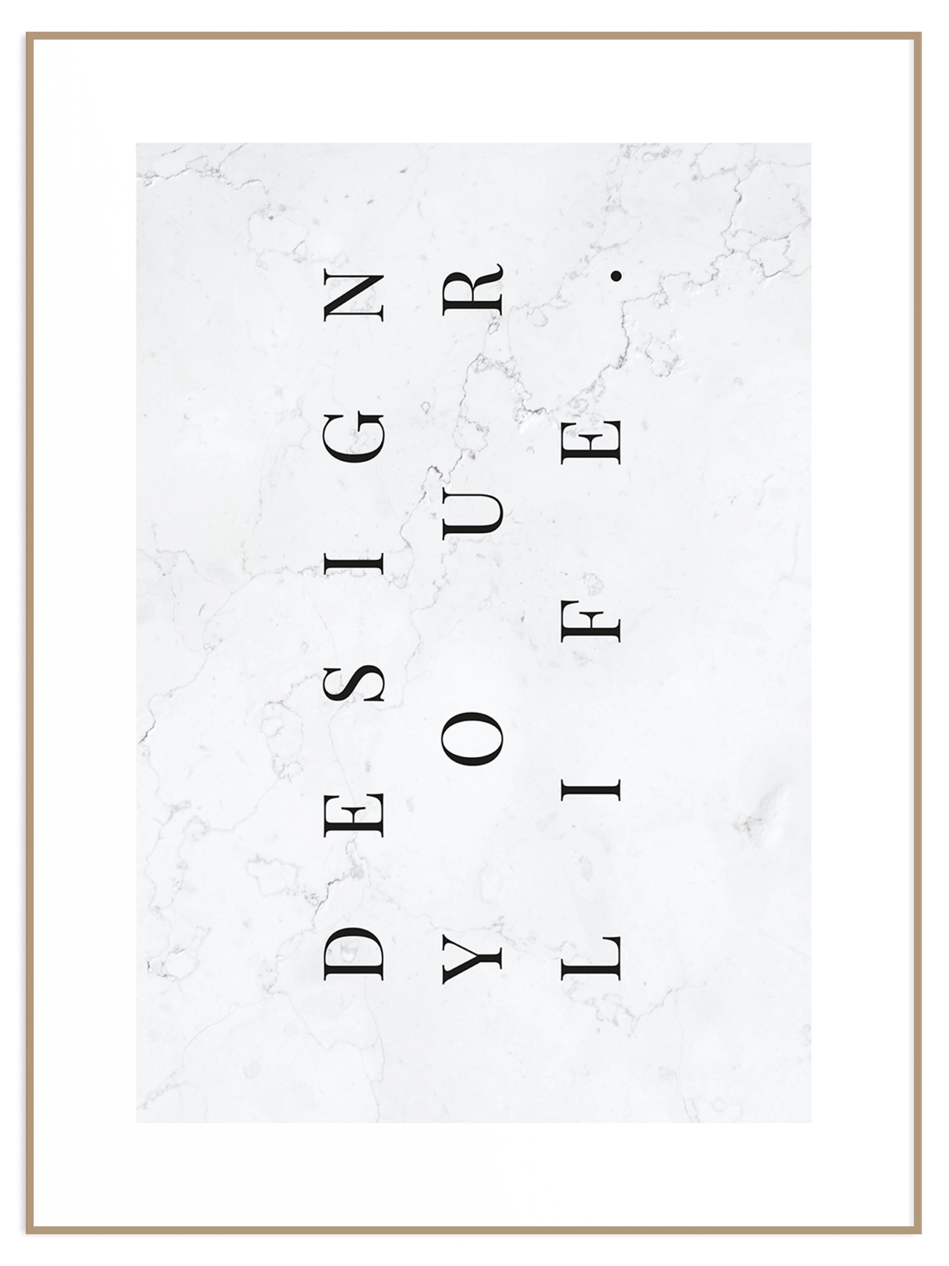 Plakat marmur z napisem design your life (sklep) Plakat design your life - obrazek 1