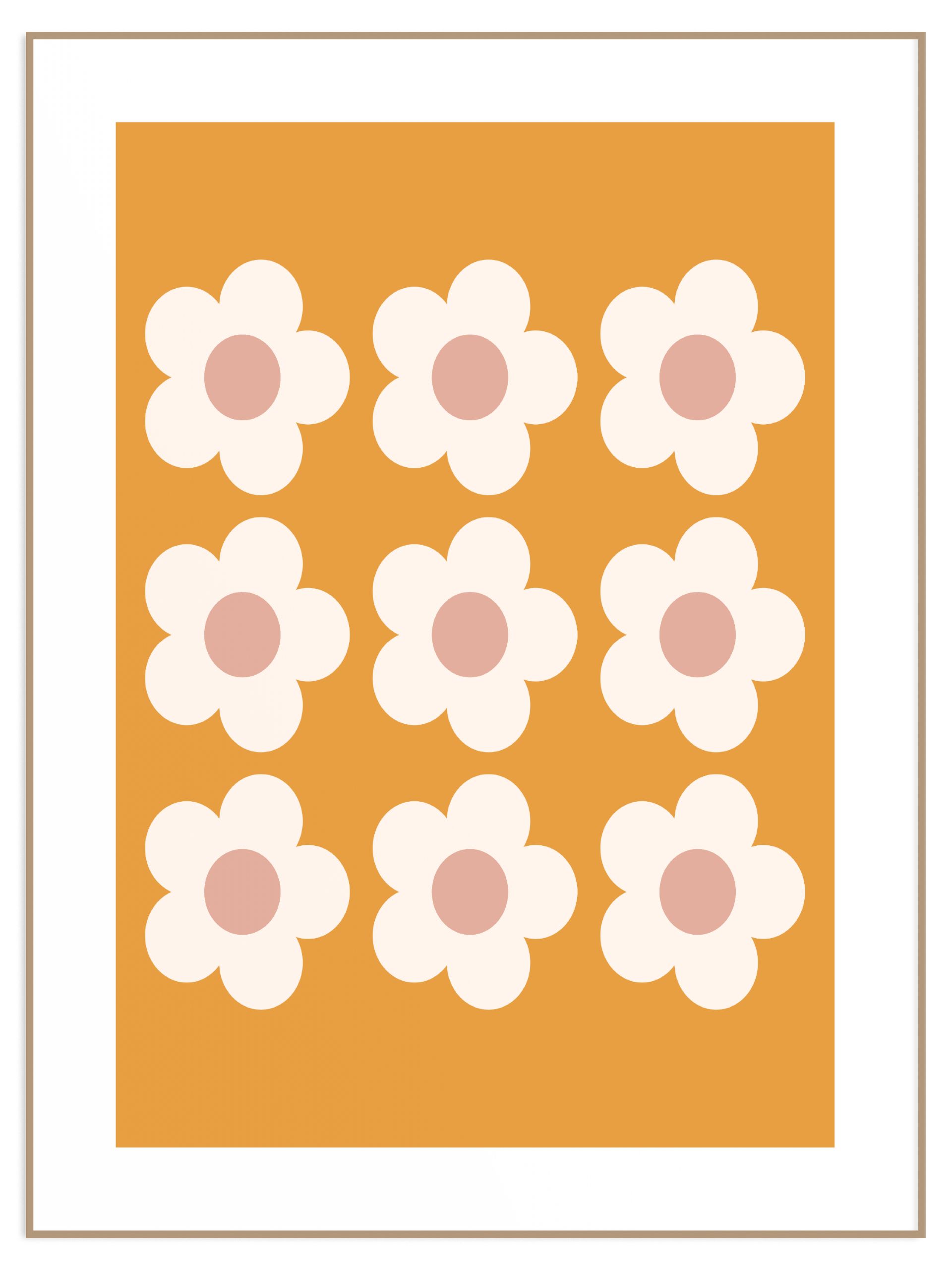 Plakat minimalistyczne kwiatuszki (sklep) Plakat do pokoju dla dziecka white flowers - obrazek 1