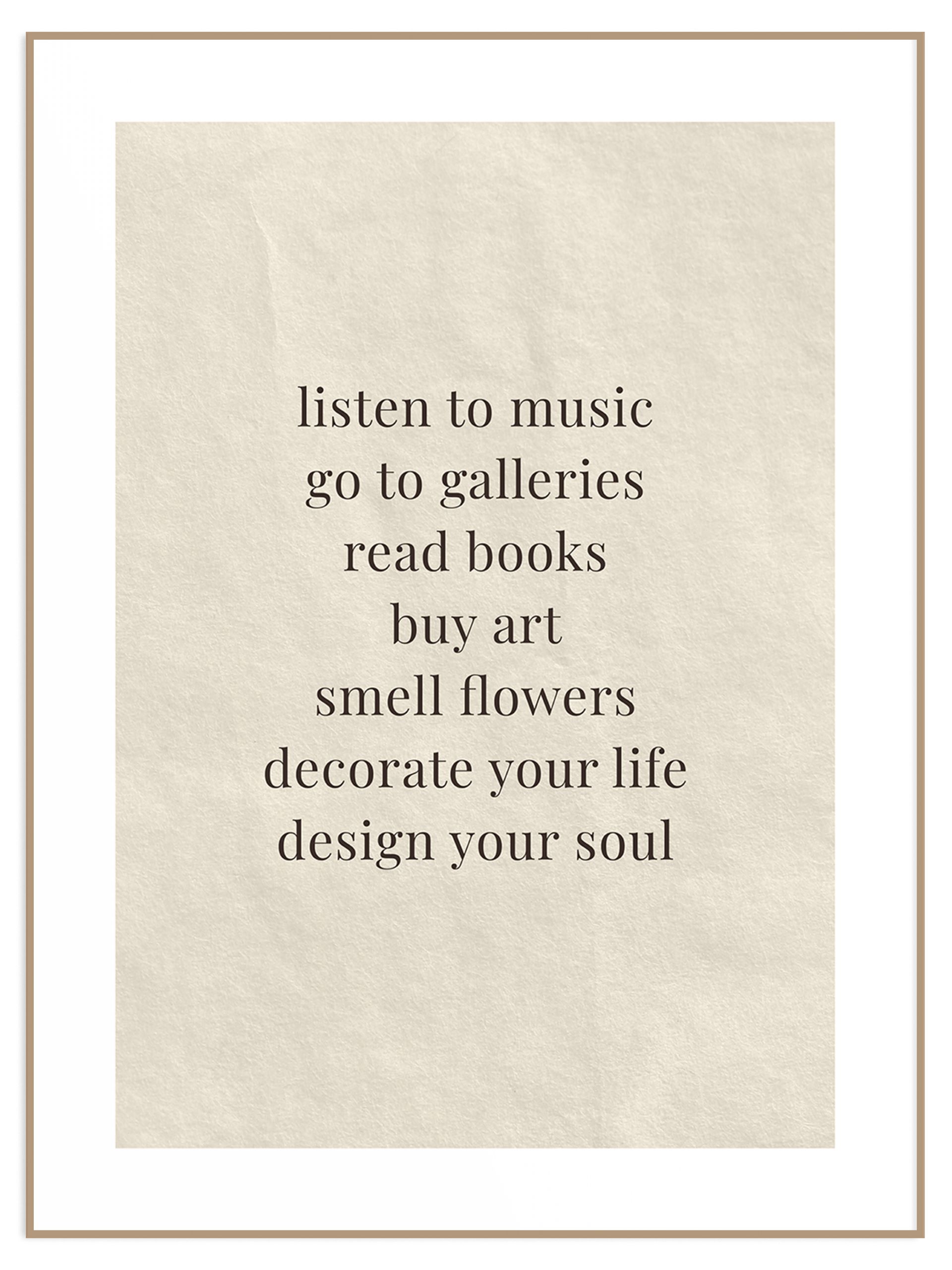Plakat napisy na teksturze papieru design your soul (sklep) Plakat design your soul - obrazek 1
