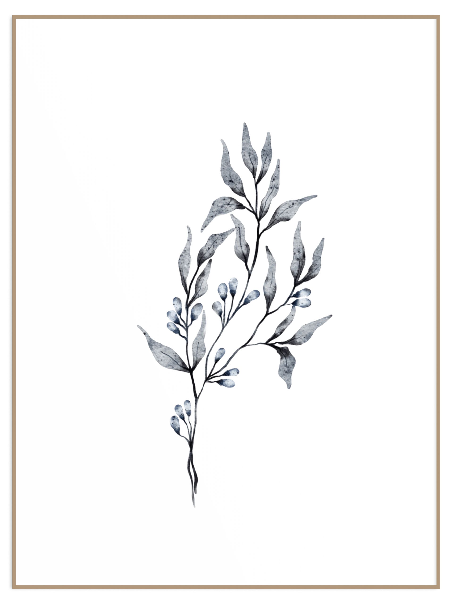 Plakat navy botanical watercolor No1 (sklep) Plakat navy botanicals No1 - obrazek 1