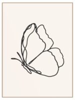 Plakat one line butterfly