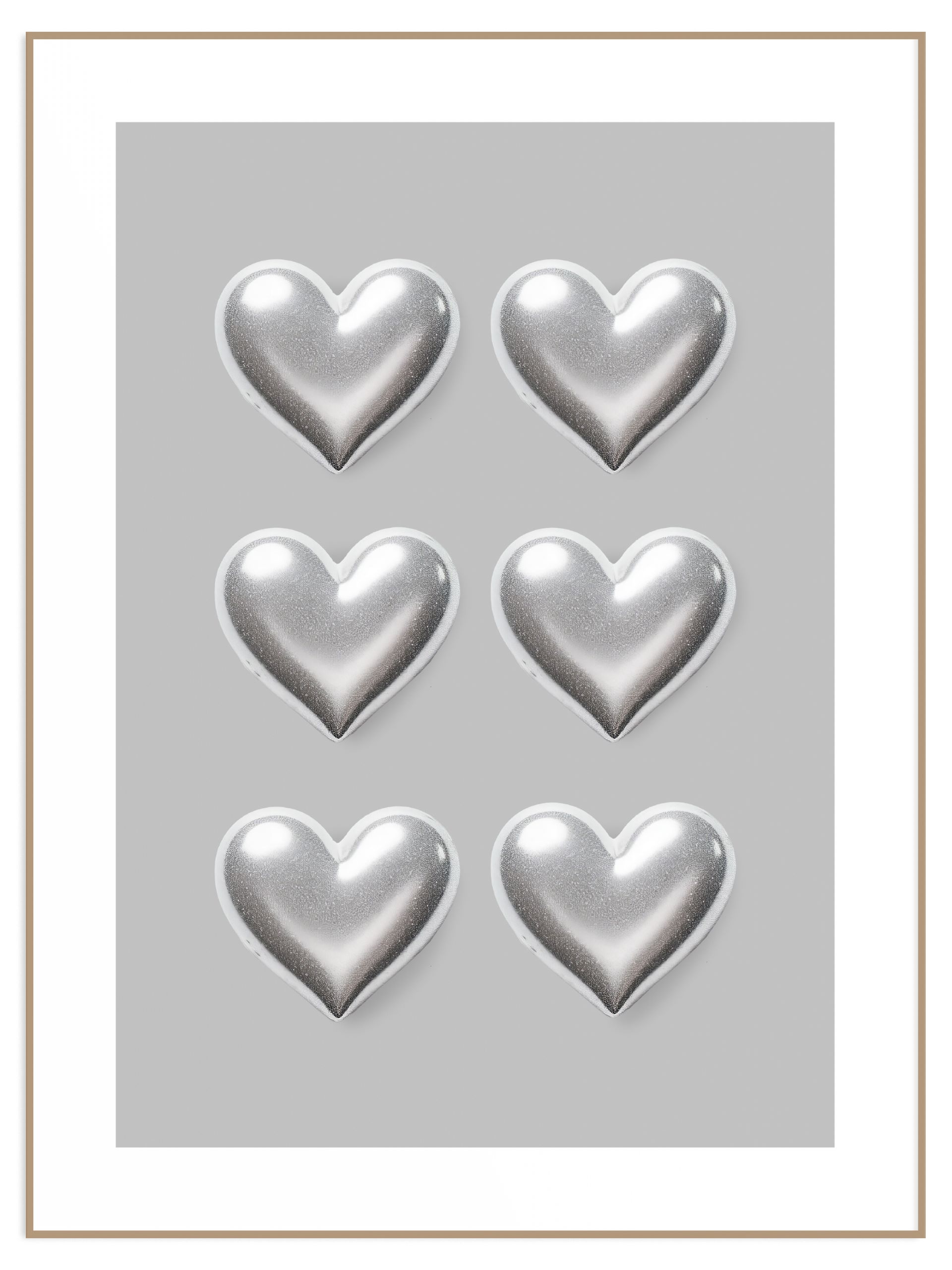Plakat silver hearts (l) Plakat silver hearts - obrazek 1