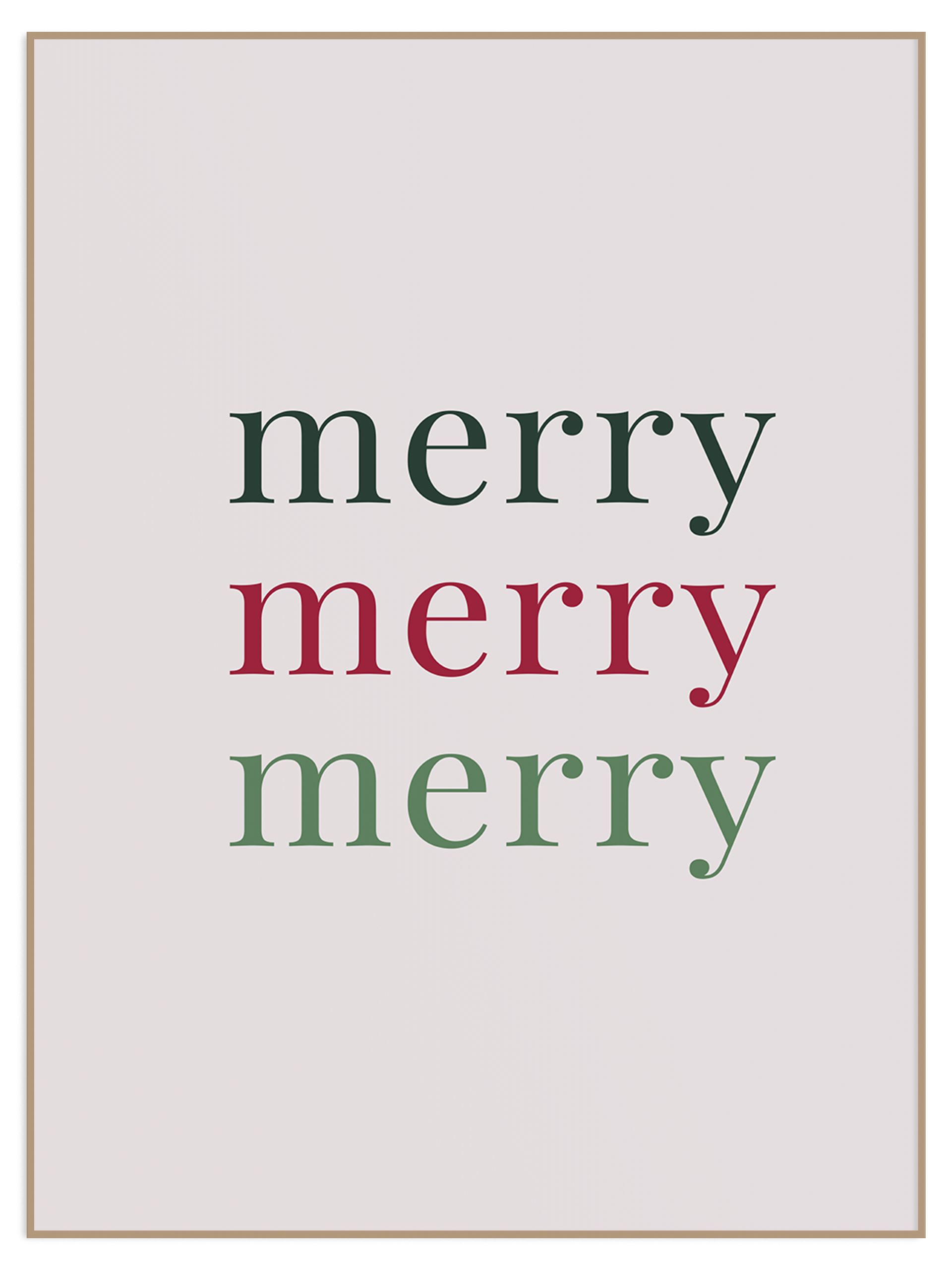 Plakat świąteczny napis merry (sklep) Plakat kolorowy napis merry - obrazek 1