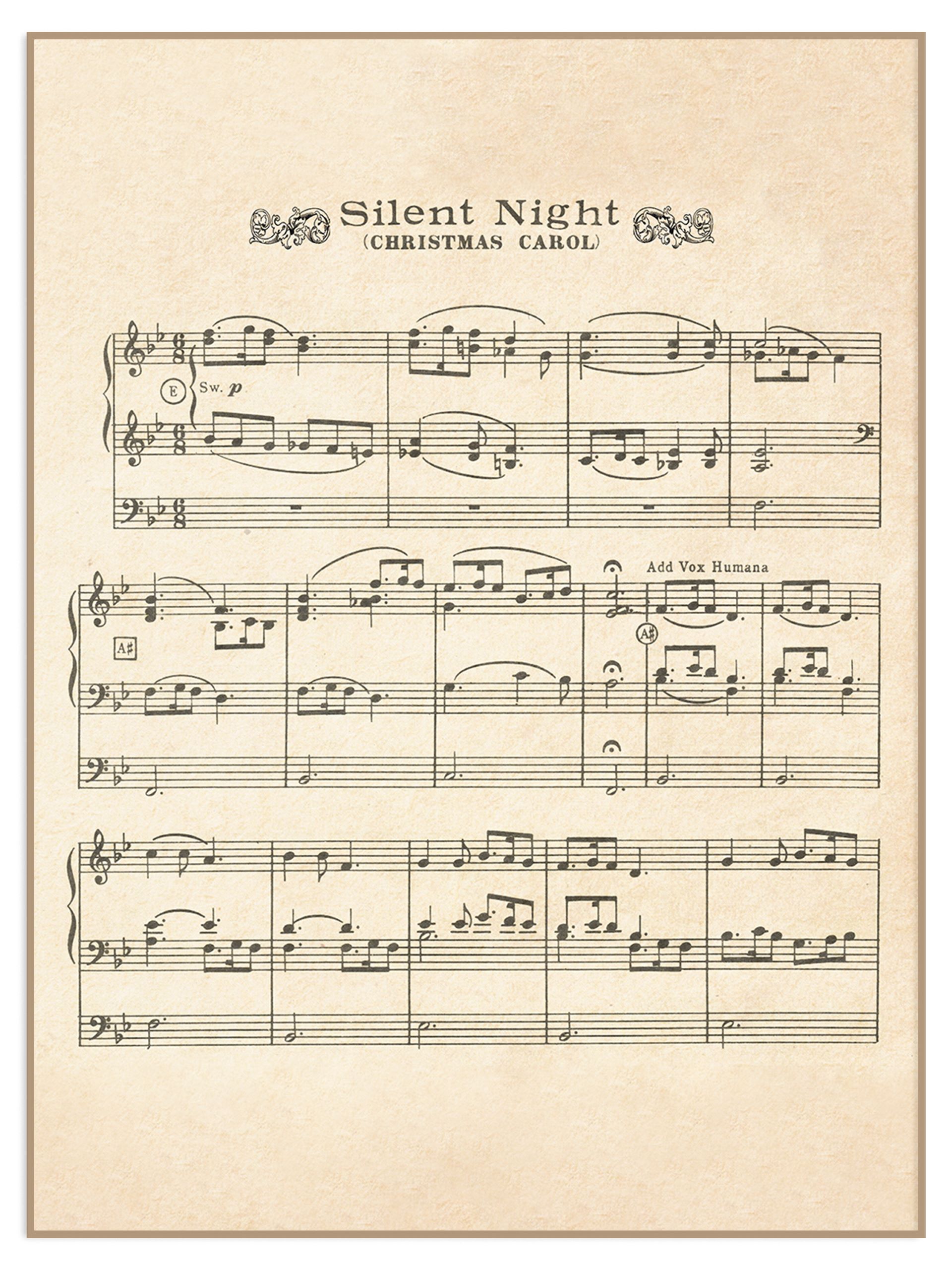Plakat vintahe nuty silent night (sklep) Plakat Silent Night music - obrazek 1