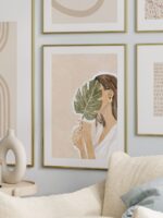 Plakat woman with a monstera leaf - obrazek 5