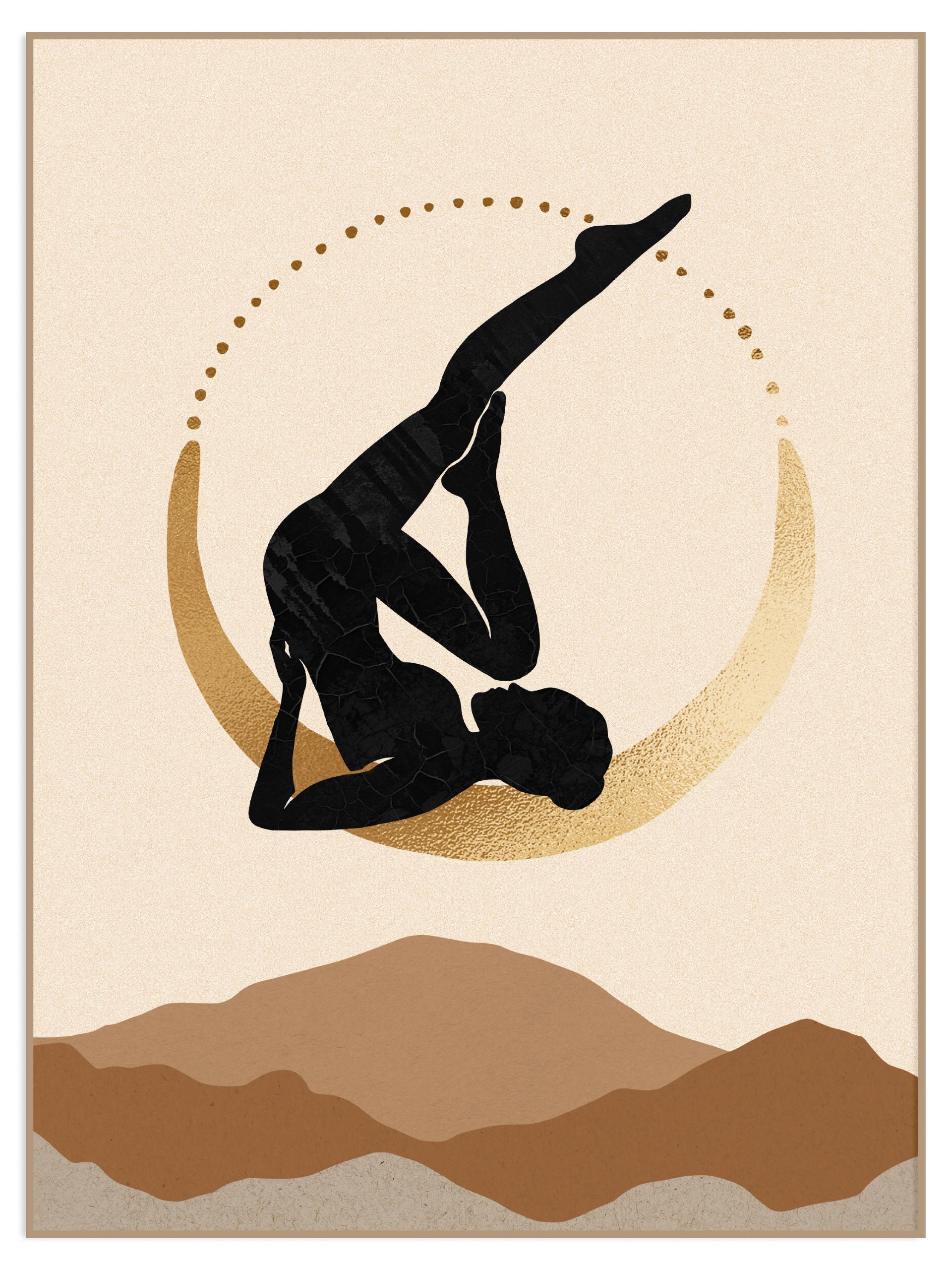 Plakat yoga moon na całej powierzchni kartki (l) Plakat yoga moon - obrazek 1