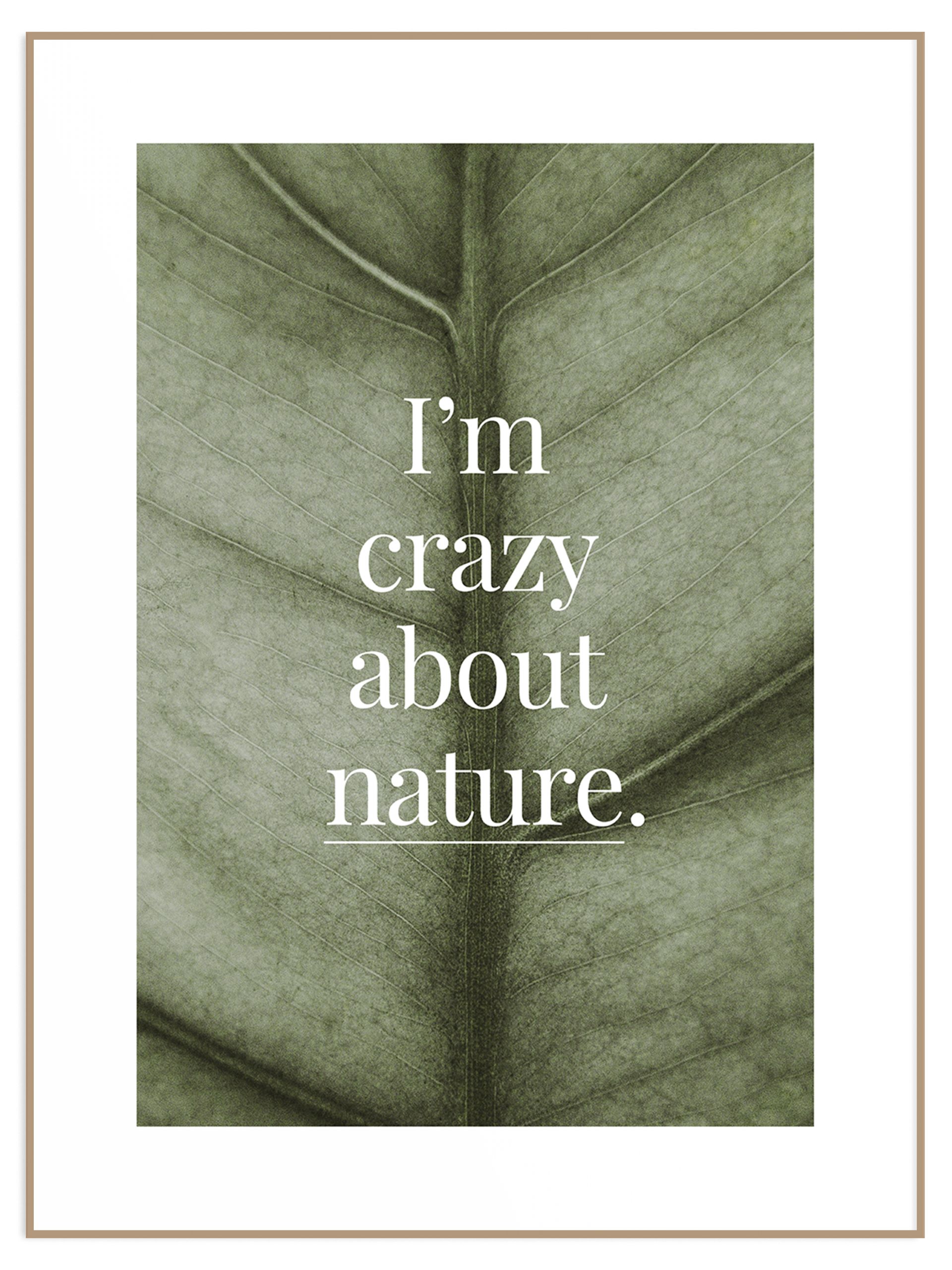 Plakat zielony liść natura (sklep) Plakat liść z napisem - obrazek 1