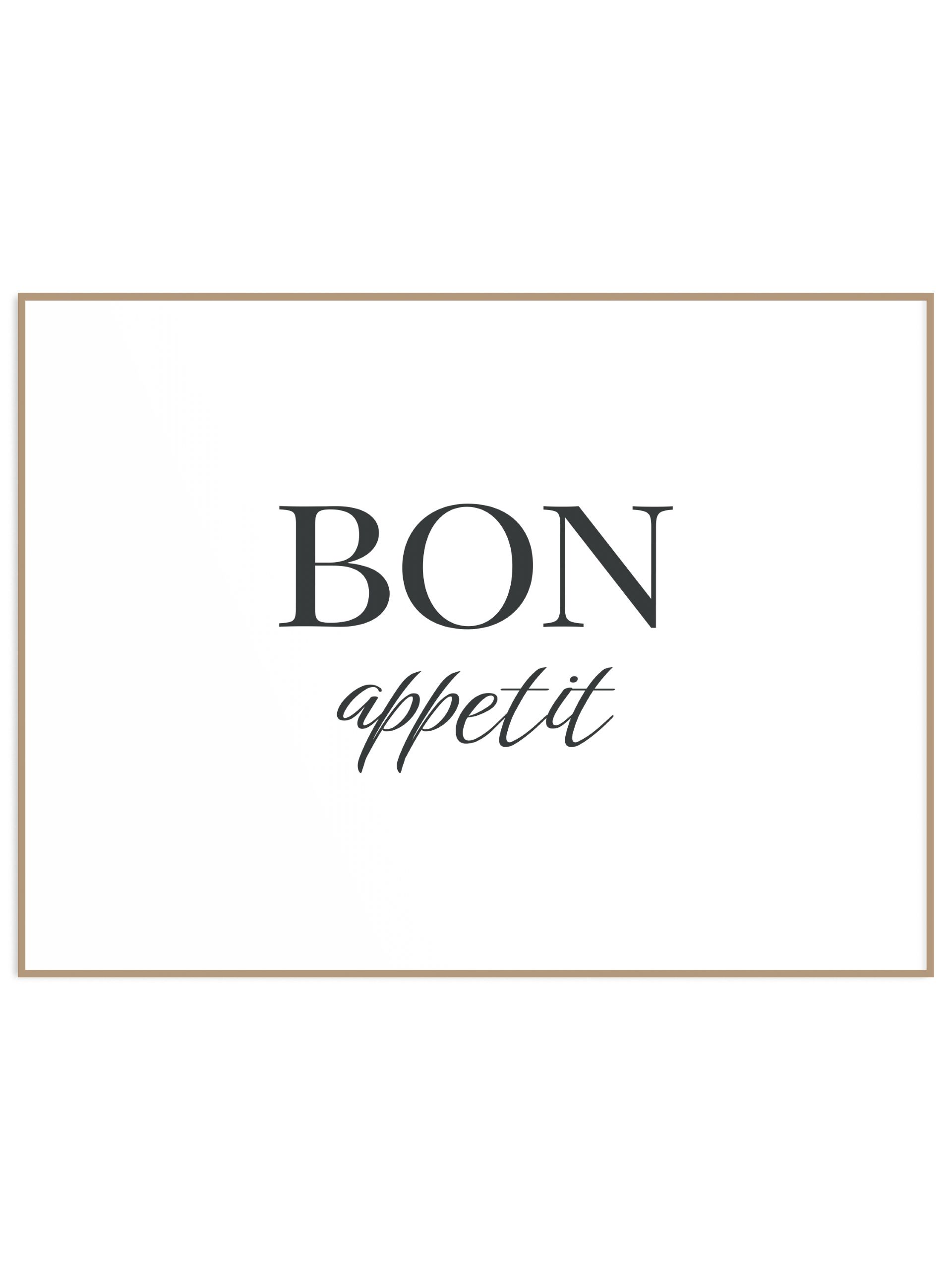 Poziomy plakat do jadalni bon appetit (sklep) Plakat napis Bon Appetit 2 - obrazek 1