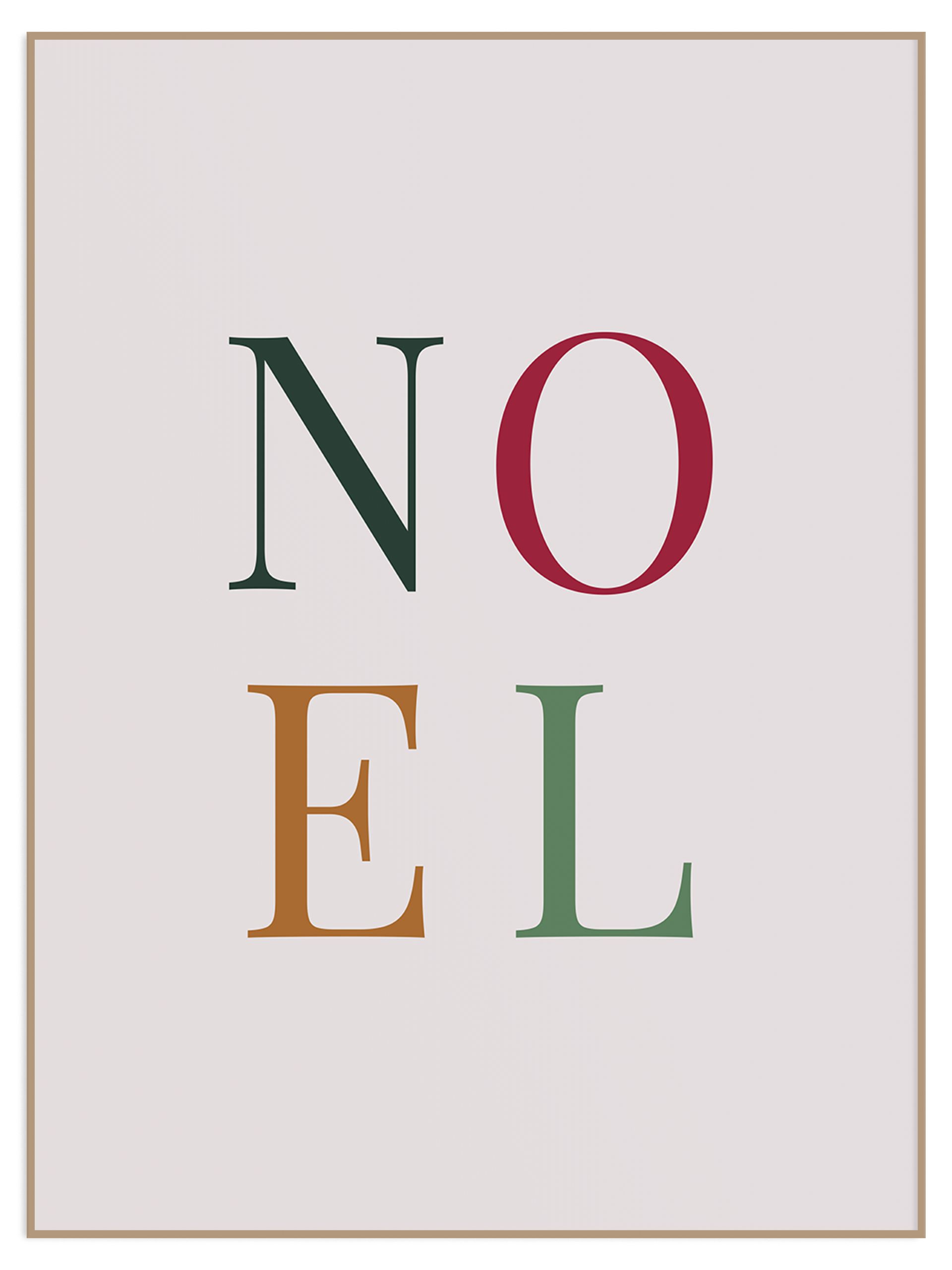 Świąteczny plakat z kolorowym napisem noel (sklep) Plakat kolorowy napis noel - obrazek 1