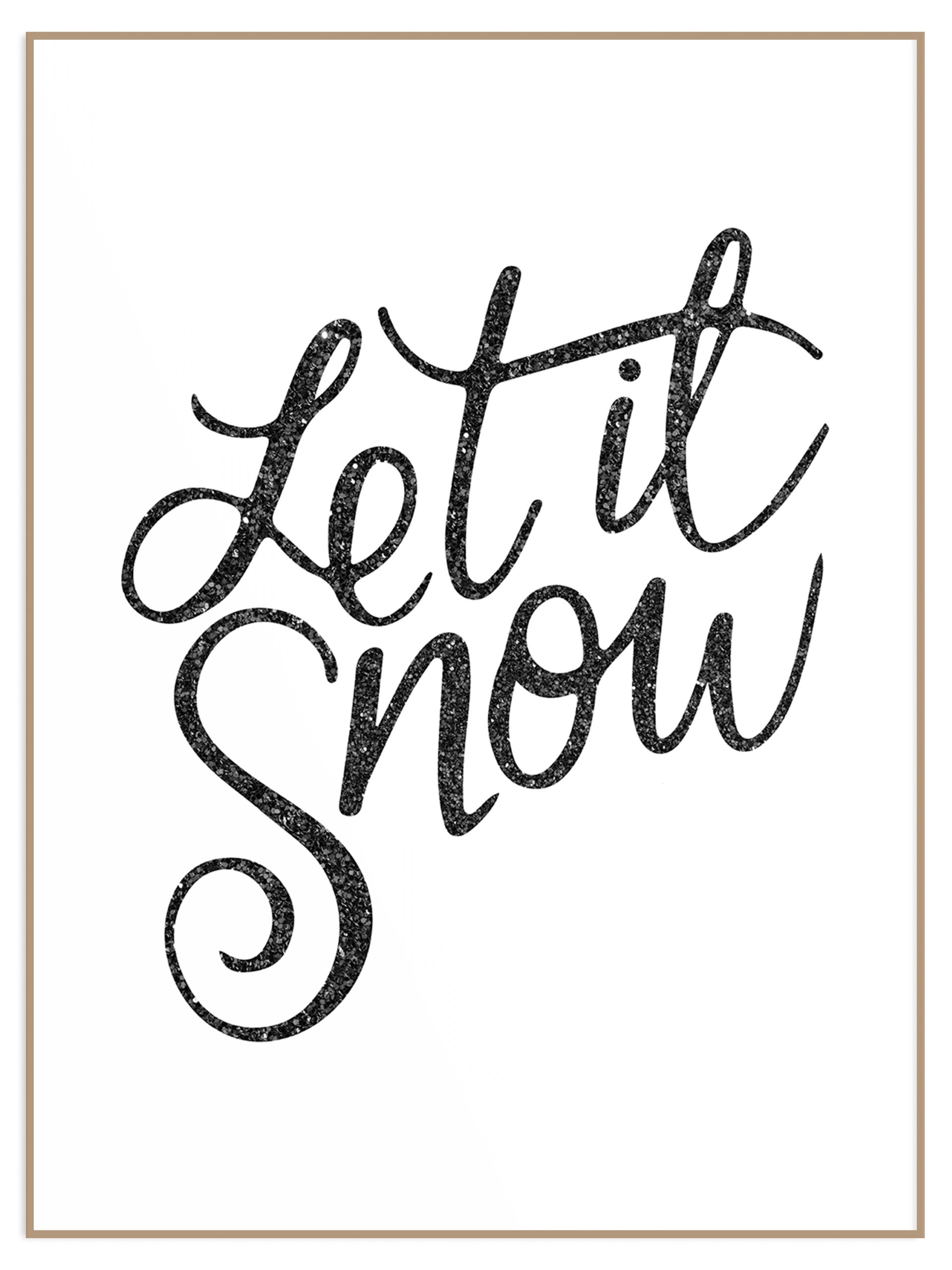 Zimowy plakat błyszczący napis let it snow (sklep) Plakat let it snow - obrazek 1